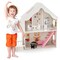 Costway Kids Wooden Dollhouse Semi-Opened DIY Playset with Simulated Rooms & Furniture